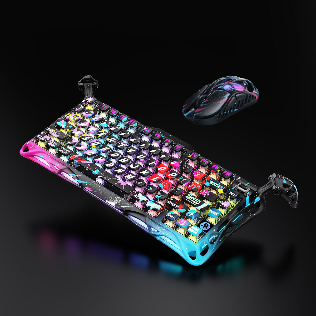 GravaStar HE 8000Hz Ultra-Fast Hall Effect Gaming Set - Neon Graffiti