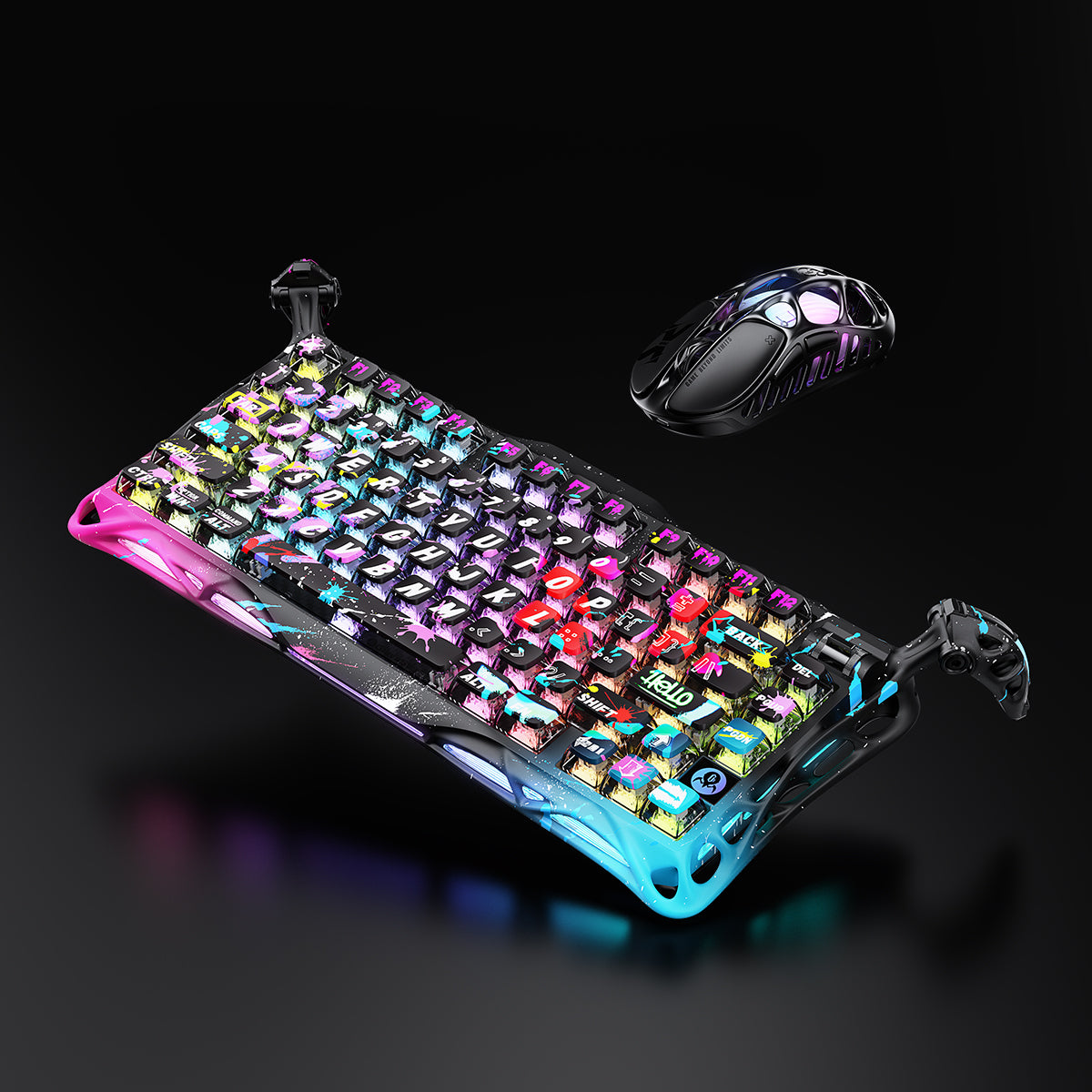 GravaStar HE 8000Hz Ultra-Fast Hall Effect Gaming Set - Neon Graffiti