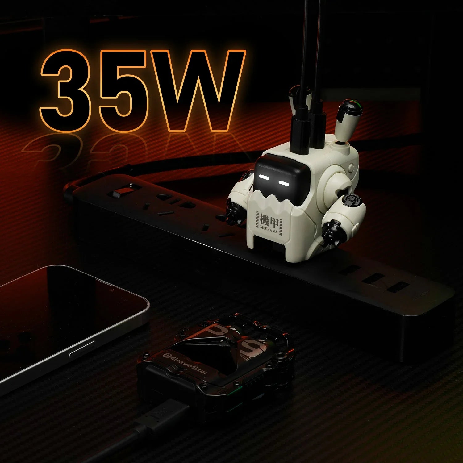 35w gan fast robot charger gravastar delta35 typec white