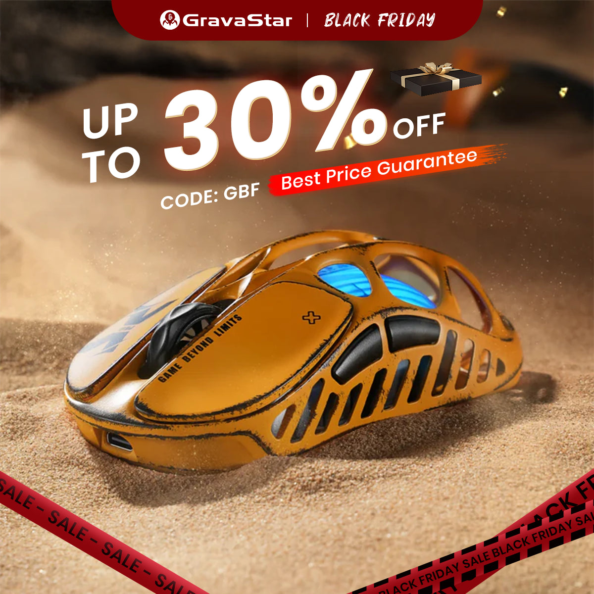 Mercury X Pro Gaming Mouse - Battle-Worn Yellow | High DPI