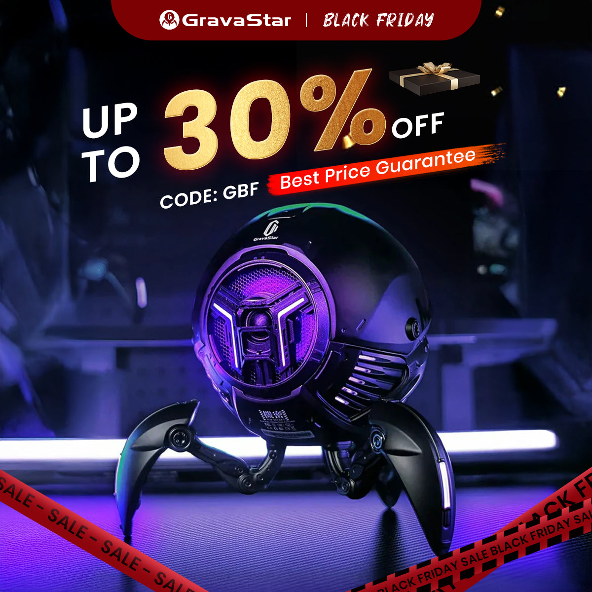 Mars Pro Bluetooth Speaker - Black | Sci-Fi Gaming Speaker