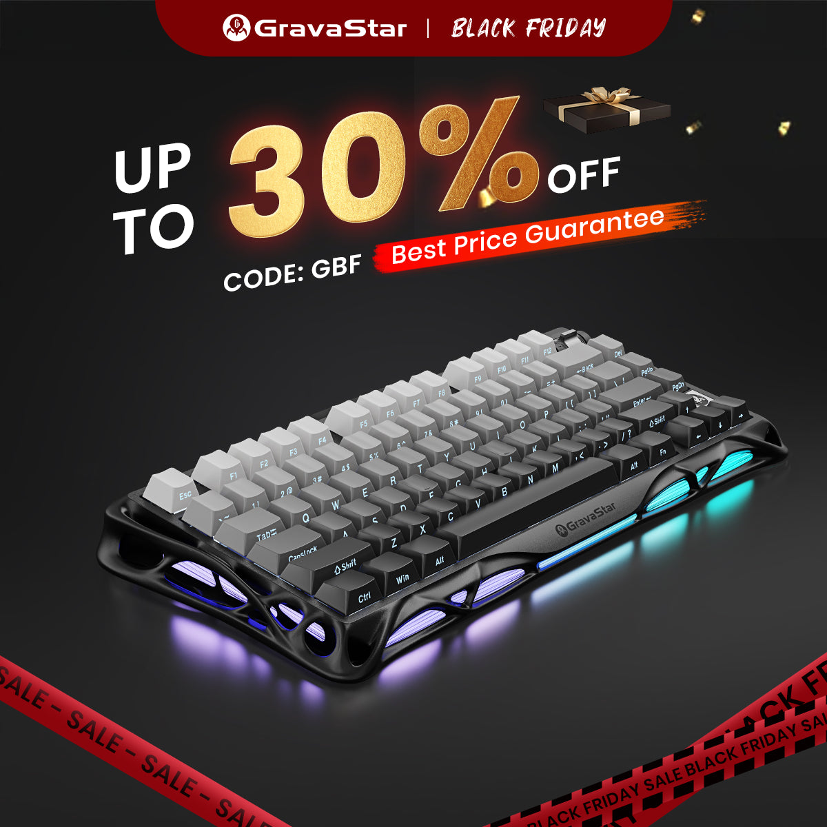 Mercury K1 Gaming Keyboard - Gradient Black | 75% Mechanical Keyboard