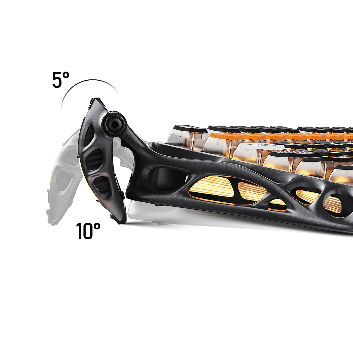 GravaStar Mercury K1 Pro - CyberFlare gaming keyboard (75% compact layout, aluminum alloy frame with nano-textured surface, glowing cybernetic branch accents, South-facing RGB backlighting) paired with Mercury X Pro 8KHz wireless mouse (PAW 3950 sensor, 49g magnesium alloy hollow skeleton, customizable RGB lighting), displayed with a free GravaStar Keyboard Wrist Rest Pad. Highlighting premium build: 70M keystroke-rated GravaStar x Kailh linear switches (silent, 0.4mm quick rebound), gasket-mounted FR4 plat