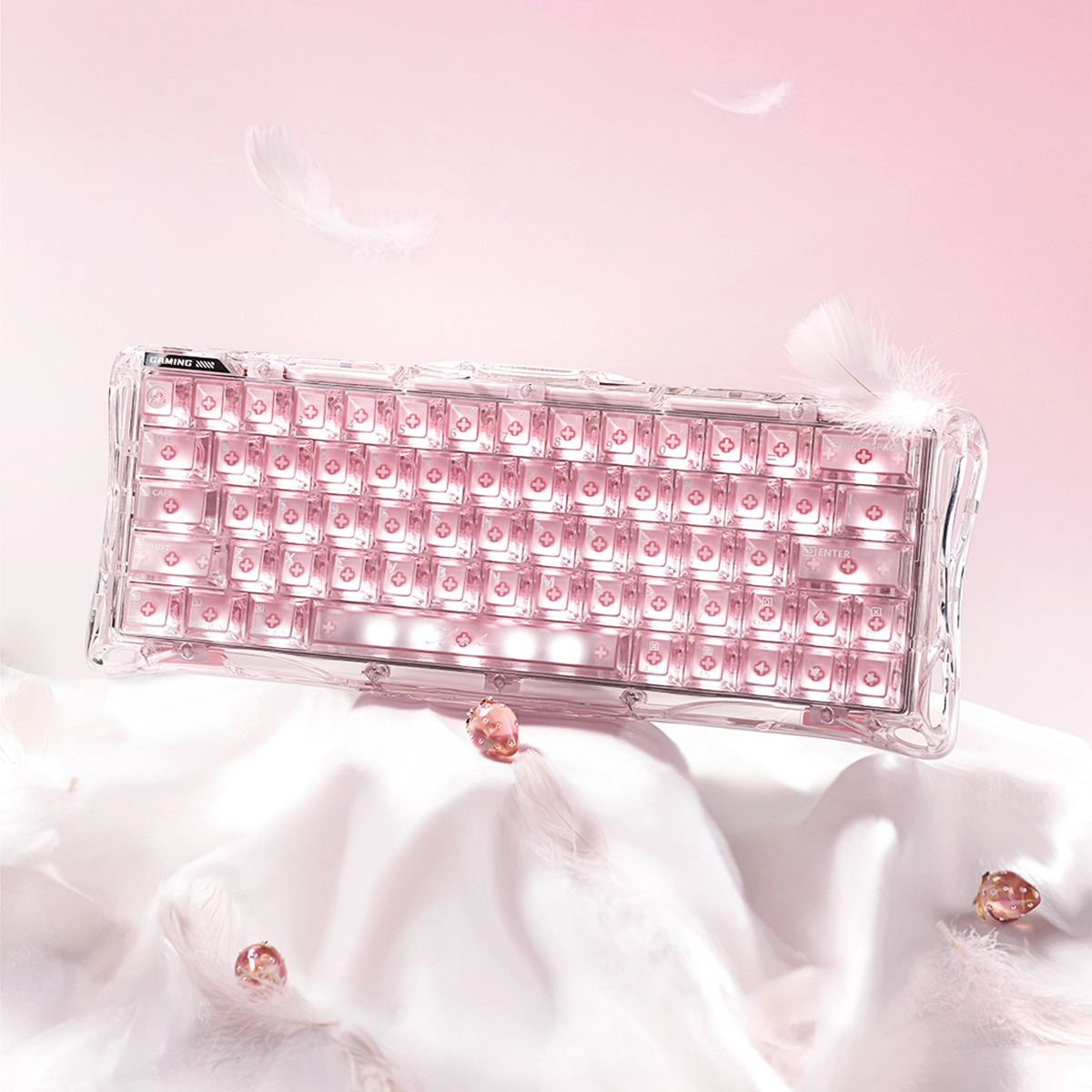 カラフルスター パスリウム ハートピンク Mercury V60 Crystal Rose - 8kHz Gaming Keyboard | Magnetic Hall