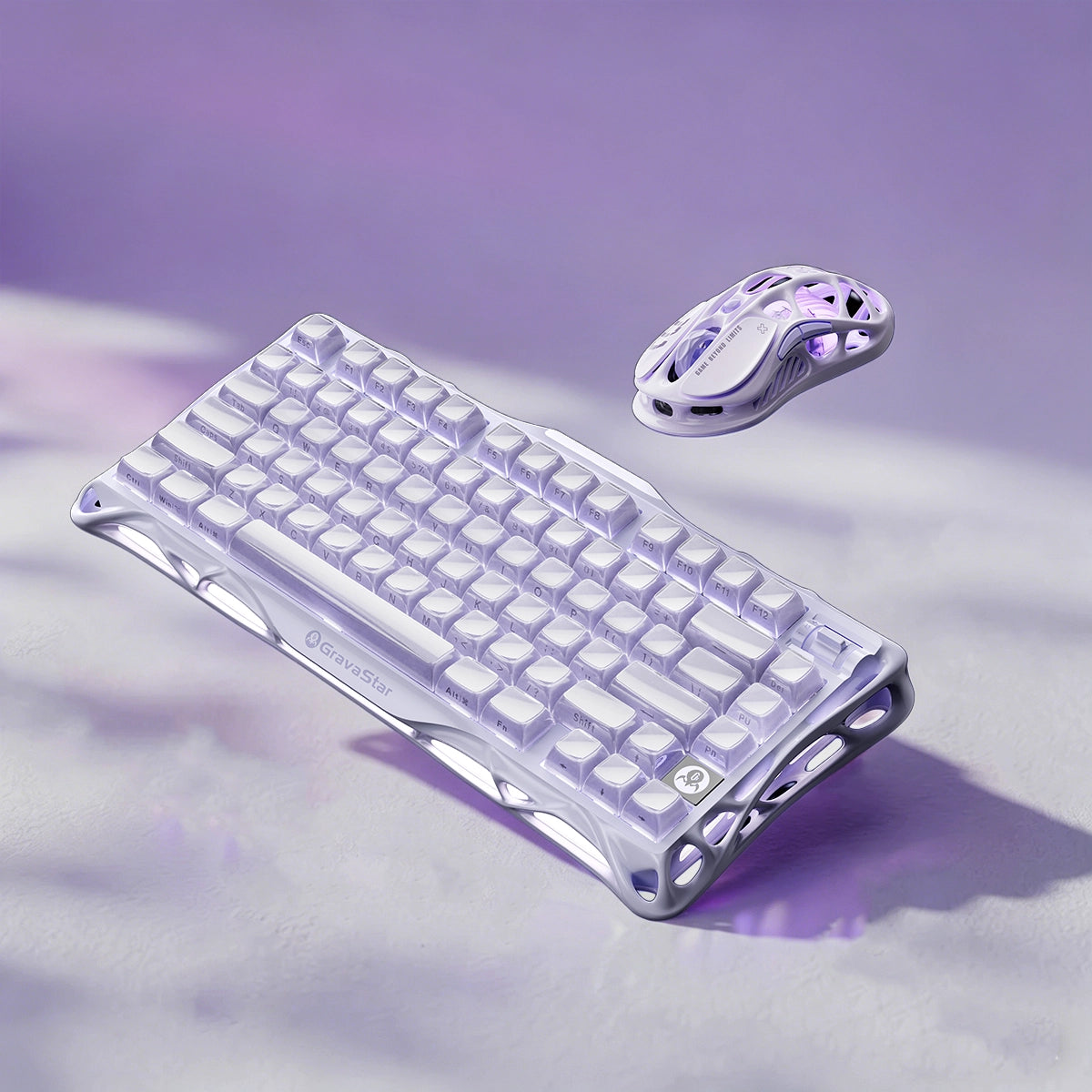 GravaStar Pro Gaming Set Lavender Purple - K1 Keyboard & M1 Pro