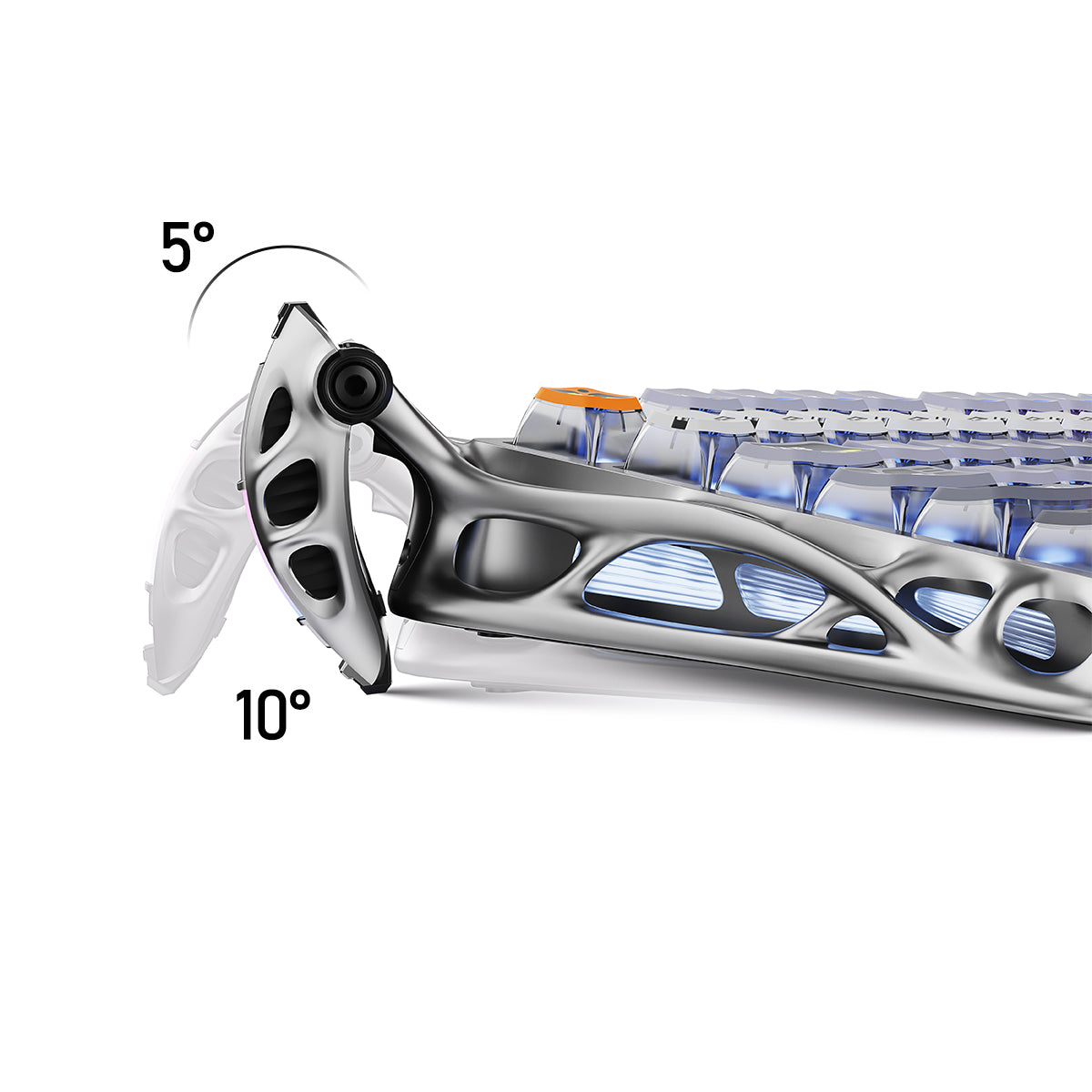 GravaStar Ultimate Gaming Set in Interstellar Silver, featuring Mercury K1 Pro 75% compact gaming keyboard (aluminum alloy frame with nano-textured surface, South-facing RGB backlighting) paired with Mercury X Pro 8KHz wireless mouse (PAW 3950 sensor, 49g magnesium alloy hollow skeleton, customizable RGB lighting), displayed with a free GravaStar Keyboard Wrist Rest Pad. Highlighting premium build: 70M keystroke-rated GravaStar x Kailh linear switches (silent, 0.4mm quick rebound), gasket-mounted FR4 plate