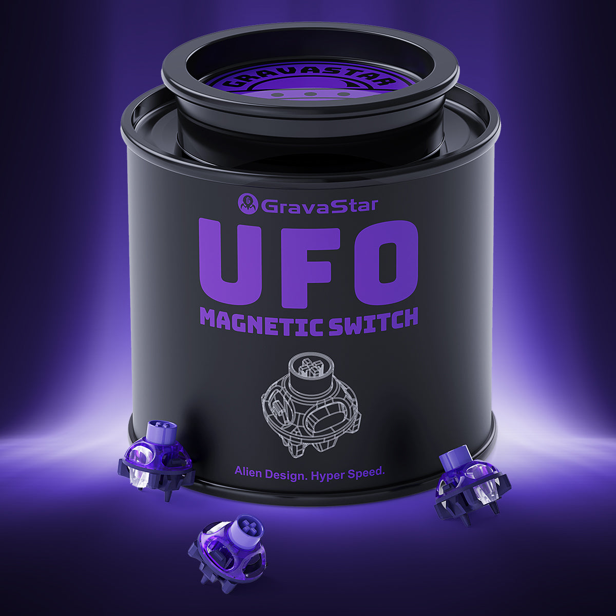 GravaStar UFO Magnetic Switch - Hall Effect Gaming Switches