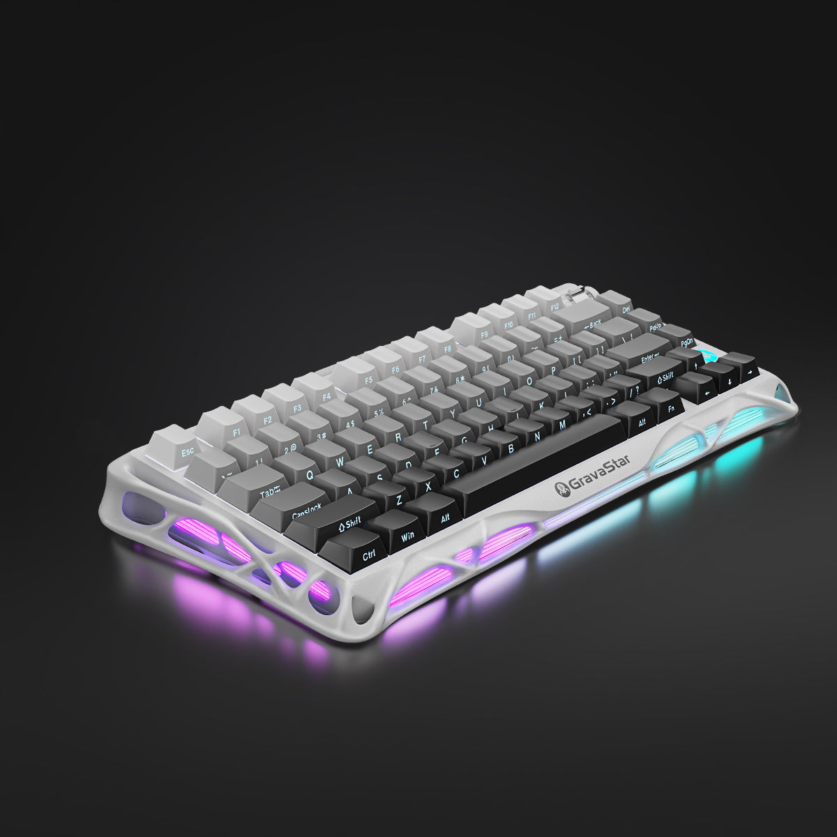 GravaStar Mercury K1 Pro ホワイト Mercury K1 Gaming Keyboard - Gradient White | 75% Mechanical