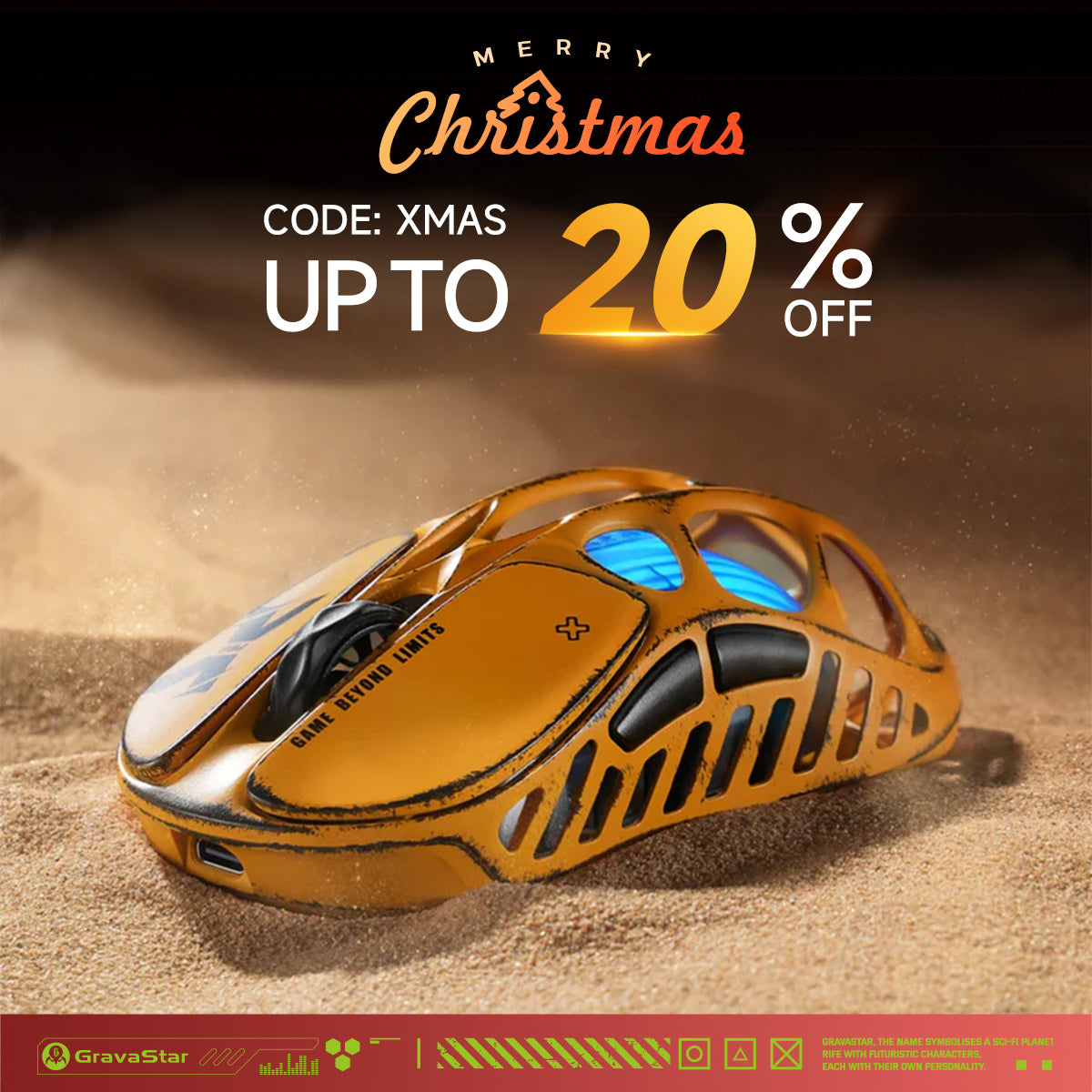 Mercury X Pro Gaming Mouse - Battle-Worn Yellow | High DPI