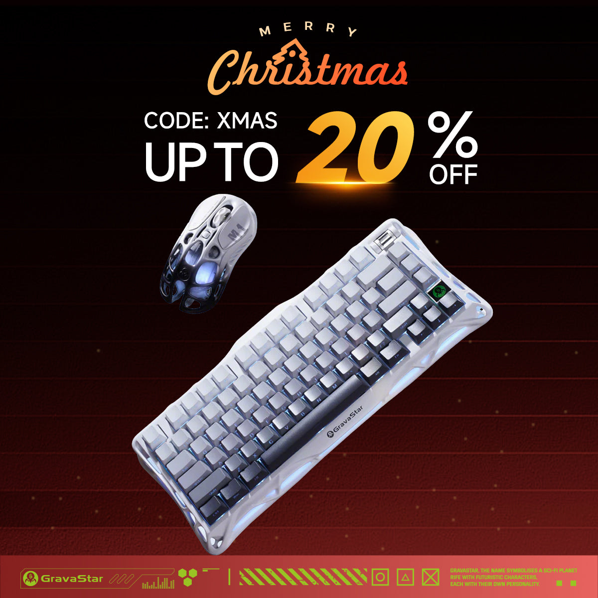 GravaStar Pro Gaming Set - Gradient White