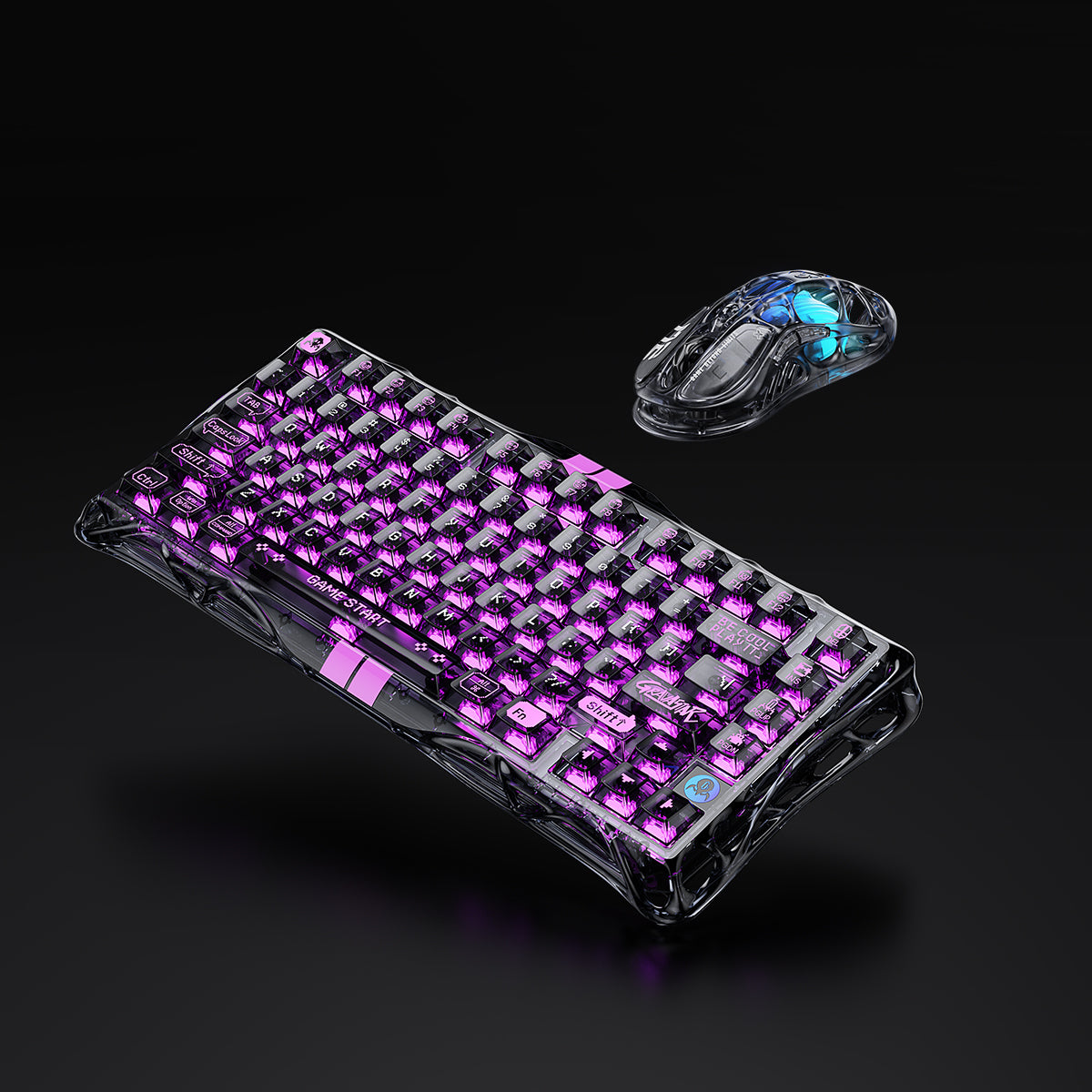 GravaStar Crystal-Elite Hall Effect Gaming Set - Transparent Black