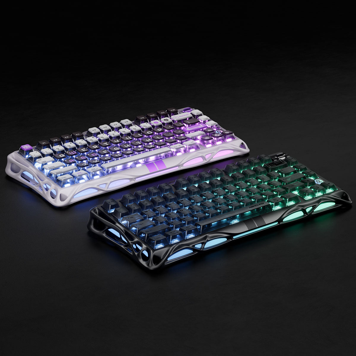 GravaStar Mercury V75 HE Gaming Keyboard - 75% compact layout with Hall Effect magnetic switches, 8kHz polling rate, 0.125ms latency, adjustable actuation 0.1-3.5mm, dynamic rapid trigger, RGB lighting 16 modes, semi-aluminum construction, hot-swappable switches, 5-layer acoustic foam, perfect for FPS gaming, CS2, Valorant, competitive esports