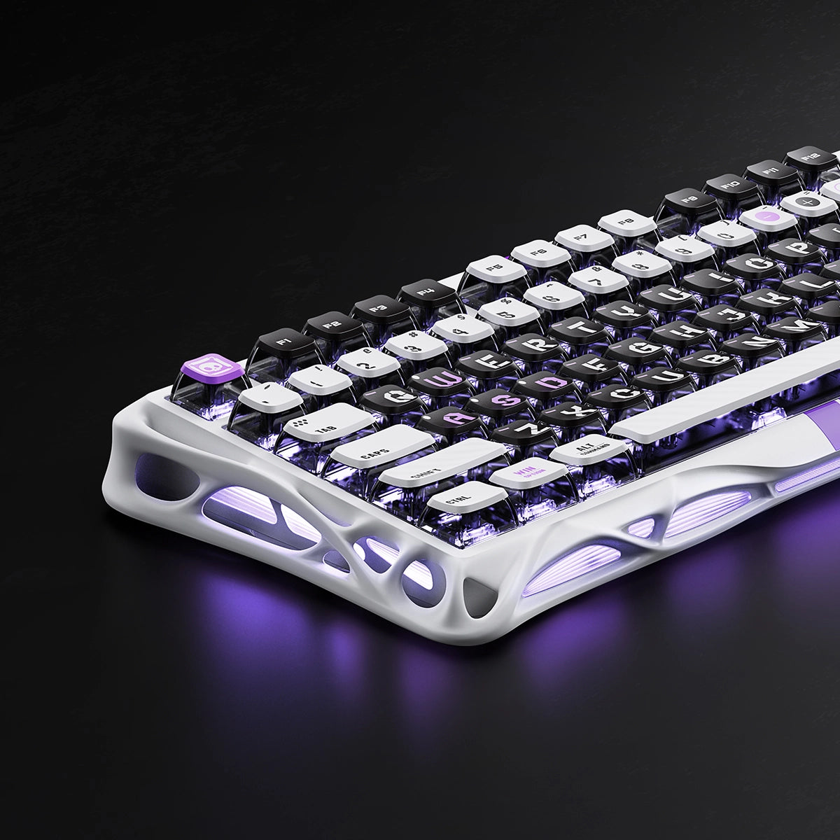 GravaStar Mercury V75 HE Gaming Keyboard - 75% compact layout with Hall Effect magnetic switches, 8kHz polling rate, 0.125ms latency, adjustable actuation 0.1-3.5mm, dynamic rapid trigger, RGB lighting 16 modes, semi-aluminum construction, hot-swappable switches, 5-layer acoustic foam, perfect for FPS gaming, CS2, Valorant, competitive esports