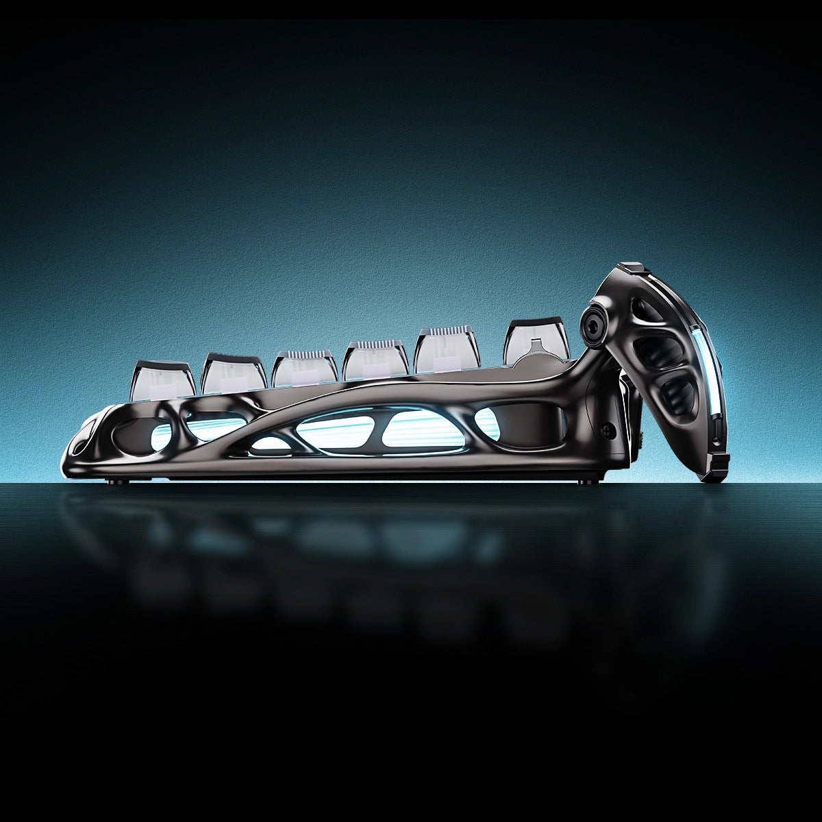 GravaStar Mercury V75 Pro Cyberpunk Gaming Keyboard - 75% compact layout with Hall Effect magnetic switches, 8kHz polling rate, 0.125ms latency, adjustable actuation 0.1-4.0mm, dynamic rapid trigger, RGB lighting 16 modes, semi-aluminum construction, hot-swappable switches, 5-layer acoustic foam, cyberpunk futuristic design, perfect for FPS gaming, CS2, Valorant, competitive esports, streaming, content creation