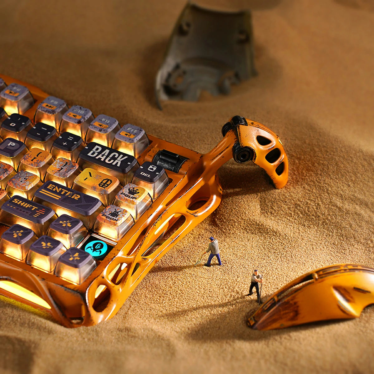 gravastar Mercury K1 Pro Battle-Worn Yellow high performance mechanical switches for rapid response and durability