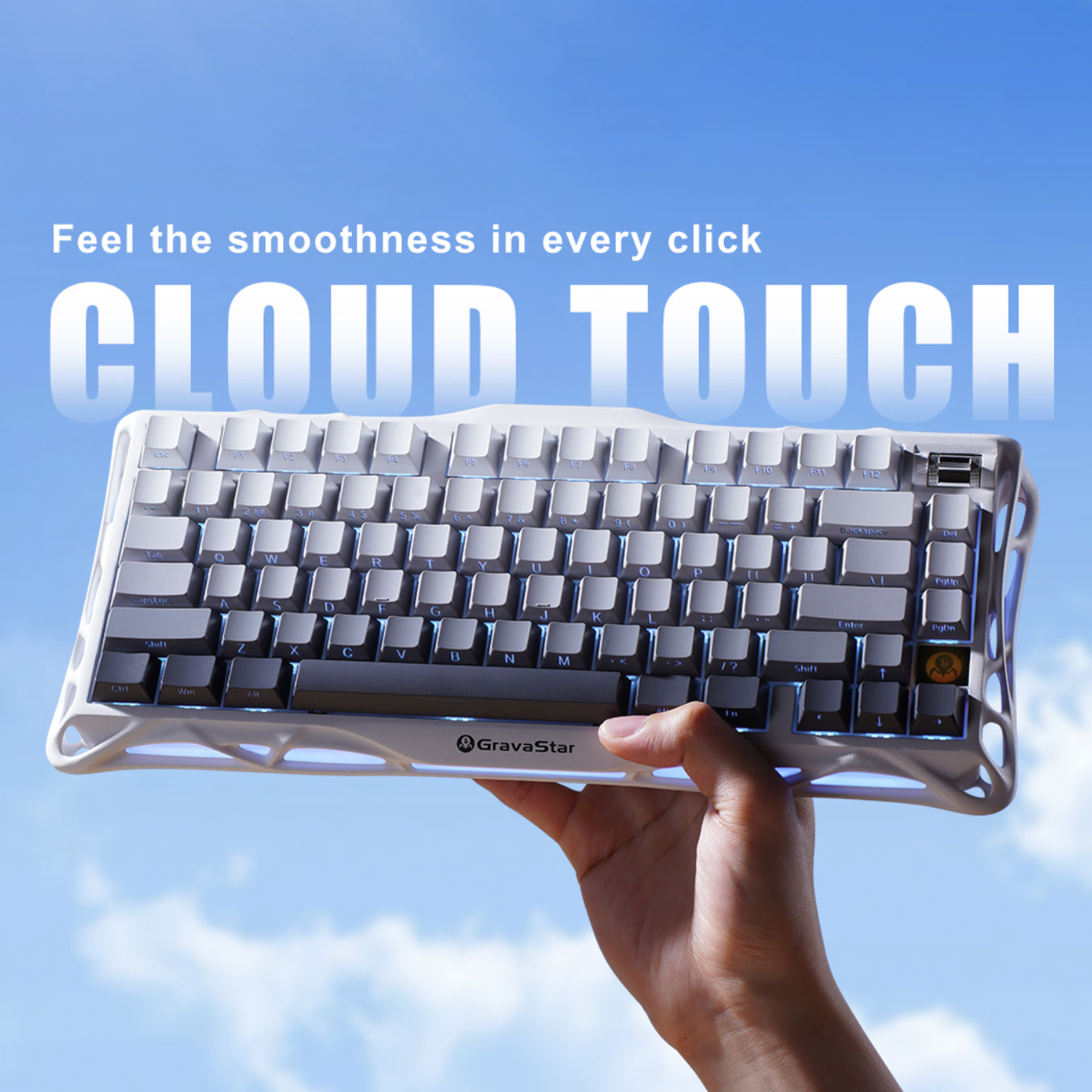 【美品】GravaStar Mercury K1 キーボード ホワイト Mercury K1 Lite スノーホワイト - 75%ゲーミングメカニカル