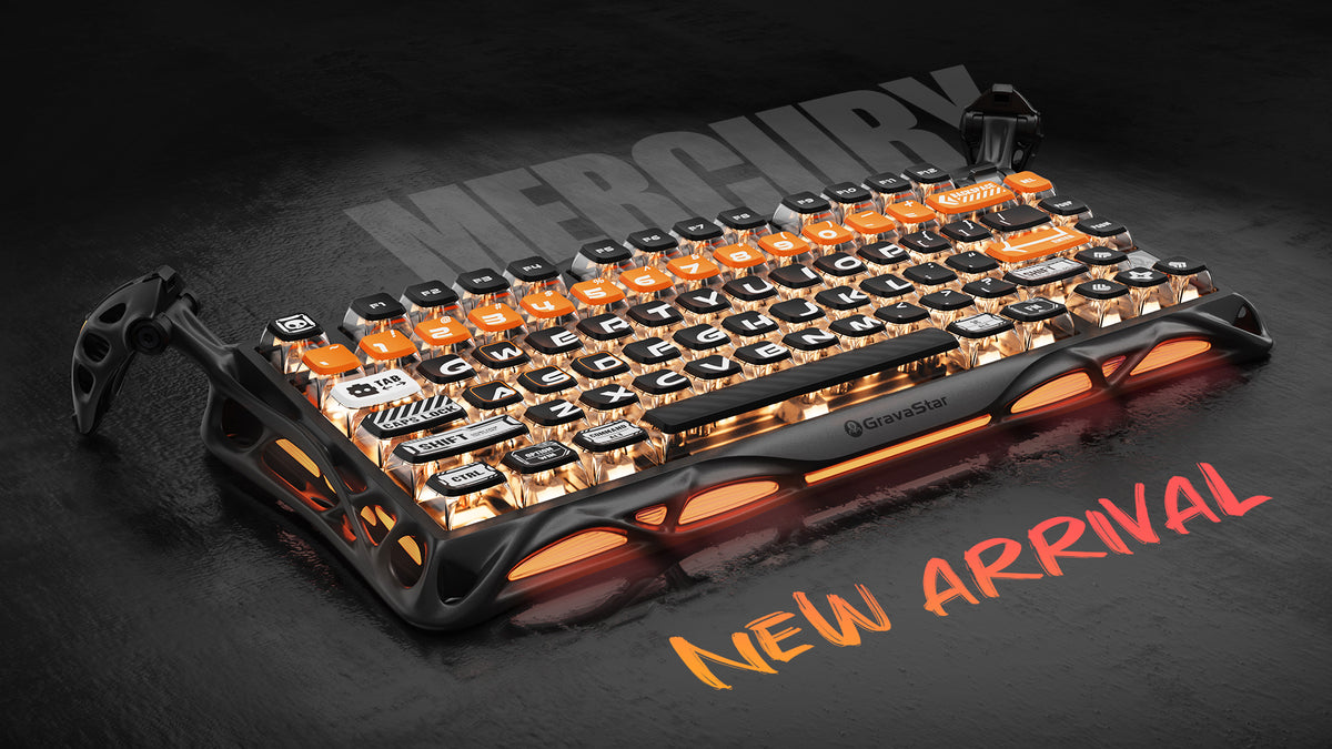 GravaStar Mercury K1 Pro Tri-Mode Wireless Gasket Mount Mechanical Keyboard, CyberFlare (GravaStar x Kailh Speedy Mint Linear Switch) 13 75 mechanical keyboard gaming wireless RGB gravastar mercury k1pro cyberflare 1