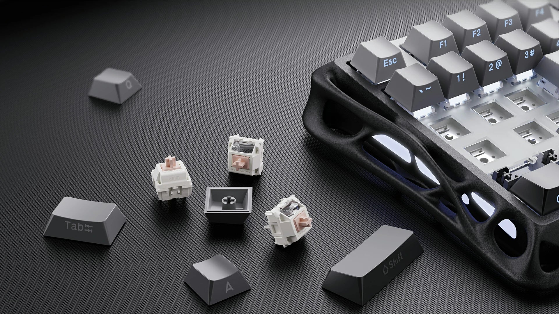 75 wireless mechanical keyboard for pc gaming RGB keebs gravastar mercury k1 black