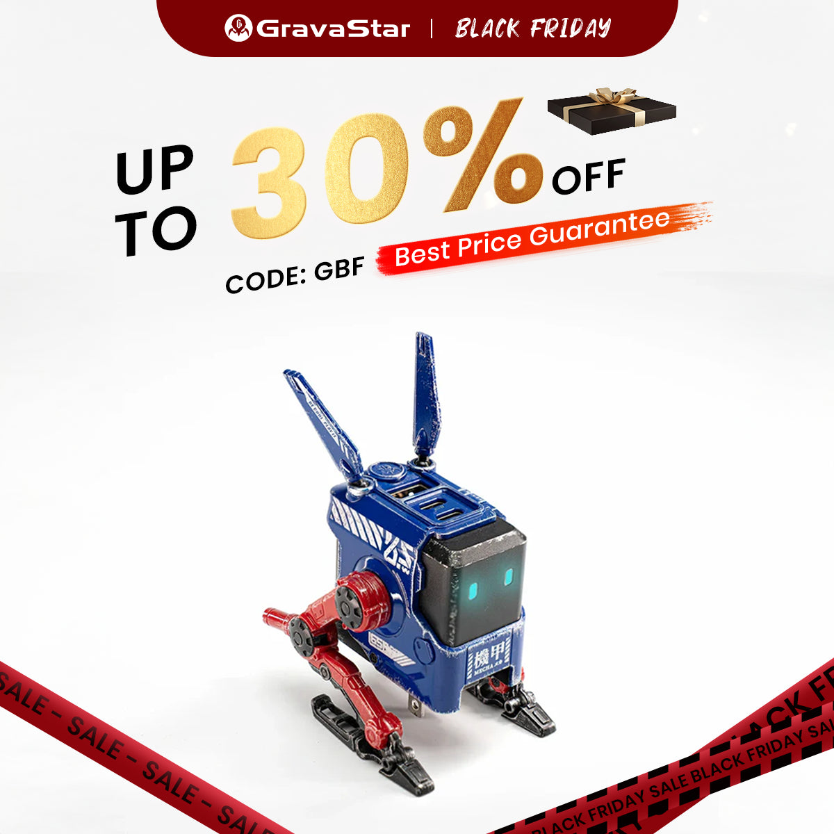 Alpha65 GaN 65W Wall Charger - War Damaged Blaze Blue