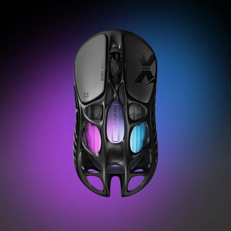 GravaStar Ultimate Gaming Set in Interstellar Silver, featuring Mercury K1 Pro 75% compact gaming keyboard (aluminum alloy frame with nano-textured surface, South-facing RGB backlighting) paired with Mercury X Pro 8KHz wireless mouse (PAW 3950 sensor, 49g magnesium alloy hollow skeleton, customizable RGB lighting), displayed with free GravaStar keyboard wrist rest pad included.