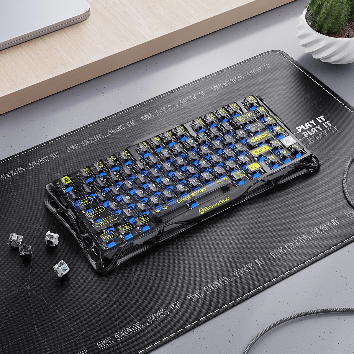Mercury K1 Lite Gaming Keyboard - Transparent Black | 75% Mechanical Mercury K1 Lite Gaming Keyboard - Transparent Black | 75% Mechanical