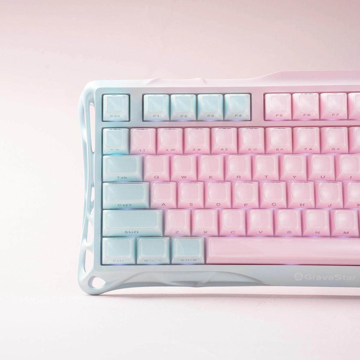 GravaStar K1 Lite ゲーミングキーボード スターピンク Mercury K1 Lite Special Edition - Aurora Mist | 75%メカニカル