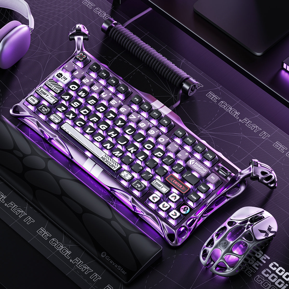 Mercury V75 Pro Gaming Keyboard - Iron Purple | Hall Effect Switches Mercury V75 Pro Gaming Keyboard - Iron Purple | Hall Effect Switches