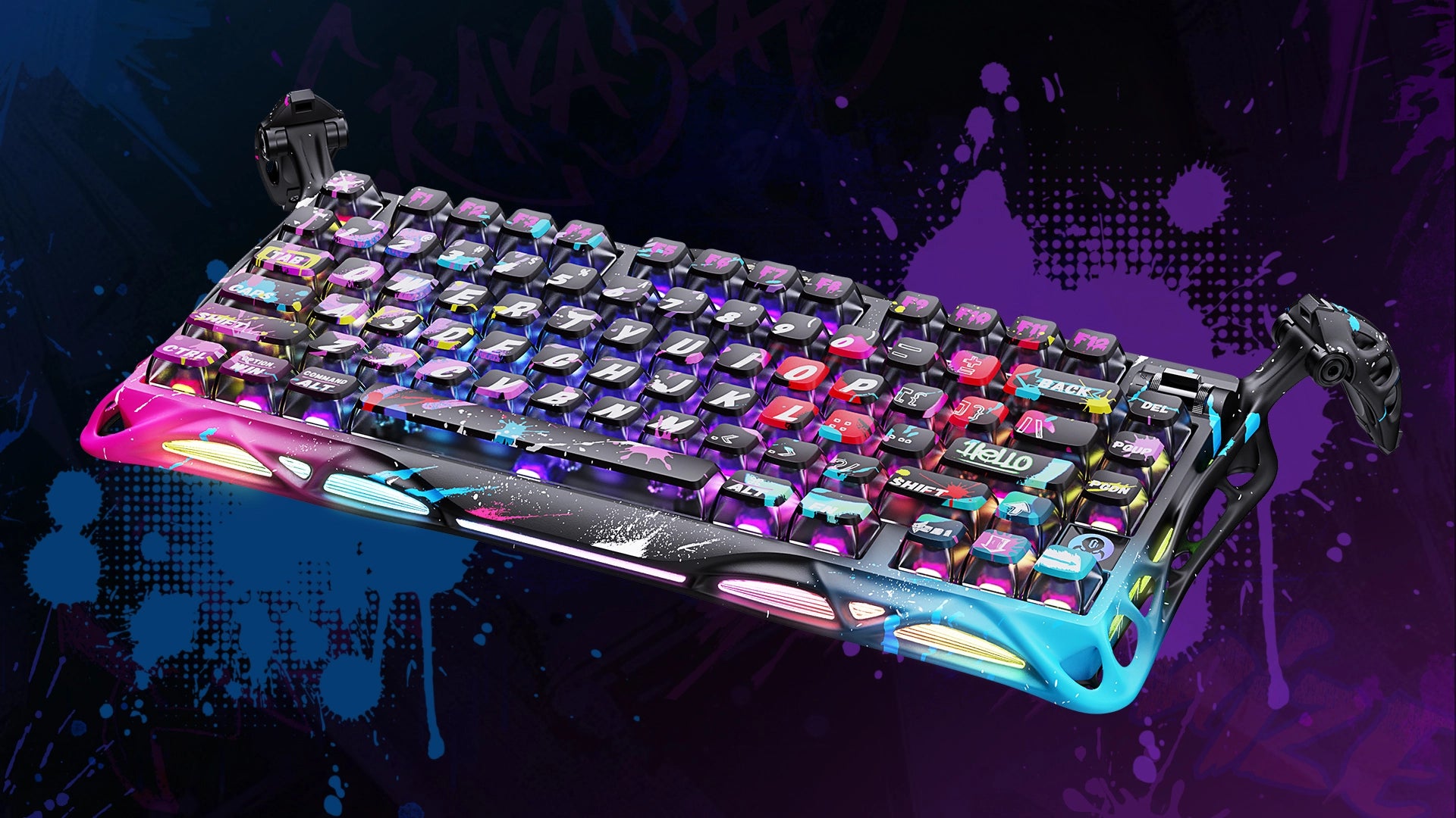 Mercury V75 Pro Gaming Keyboard - Neon Graffiti | Hall Effect Switches