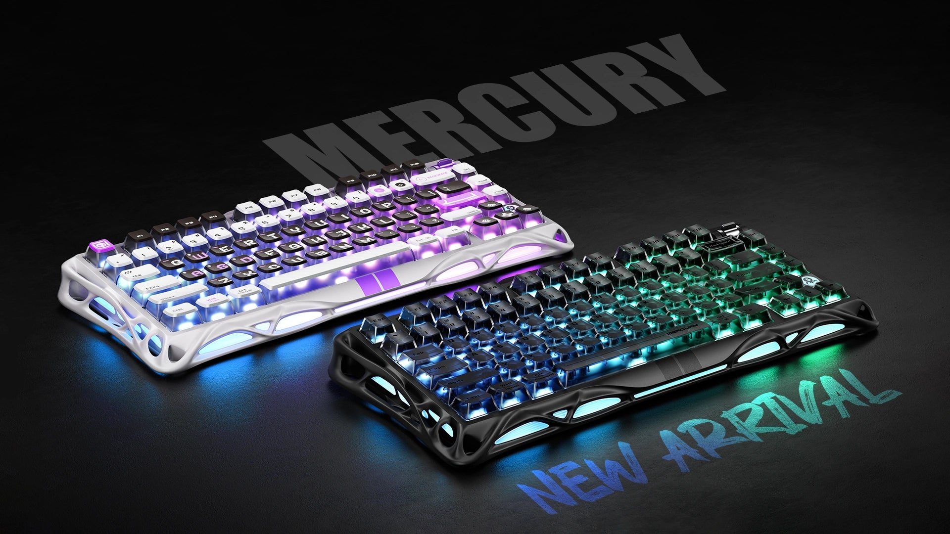 GravaStar Mercury V75 HE Gaming Keyboard - 75% compact layout with Hall Effect magnetic switches, 8kHz polling rate, 0.125ms latency, adjustable actuation 0.1-3.5mm, dynamic rapid trigger, RGB lighting 16 modes, semi-aluminum construction, hot-swappable switches, 5-layer acoustic foam, perfect for FPS gaming, CS2, Valorant, competitive esports