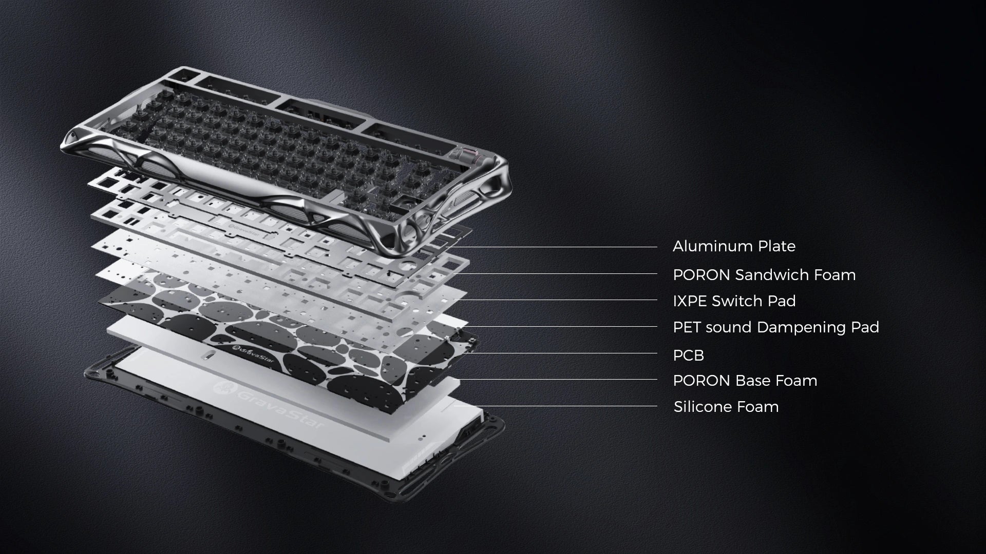 GravaStar Mercury V75 HE Gaming Keyboard - 75% compact layout with Hall Effect magnetic switches, 8kHz polling rate, 0.125ms latency, adjustable actuation 0.1-3.5mm, dynamic rapid trigger, RGB lighting 16 modes, semi-aluminum construction, hot-swappable switches, 5-layer acoustic foam, perfect for FPS gaming, CS2, Valorant, competitive esports
