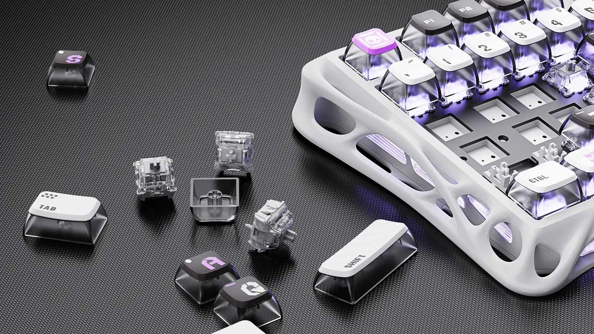 GravaStar Mercury V75 HE Gaming Keyboard - 75% compact layout with Hall Effect magnetic switches, 8kHz polling rate, 0.125ms latency, adjustable actuation 0.1-3.5mm, dynamic rapid trigger, RGB lighting 16 modes, semi-aluminum construction, hot-swappable switches, 5-layer acoustic foam, perfect for FPS gaming, CS2, Valorant, competitive esports