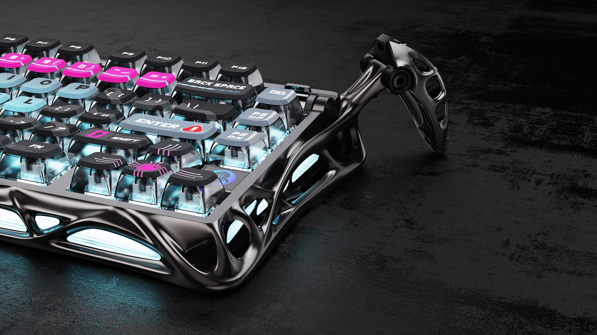 GravaStar Mercury V75 Pro Cyberpunk Gaming Keyboard - 75% compact layout with Hall Effect magnetic switches, 8kHz polling rate, 0.125ms latency, adjustable actuation 0.1-4.0mm, dynamic rapid trigger, RGB lighting 16 modes, semi-aluminum construction, hot-swappable switches, 5-layer acoustic foam, cyberpunk futuristic design, perfect for FPS gaming, CS2, Valorant, competitive esports, streaming, content creation